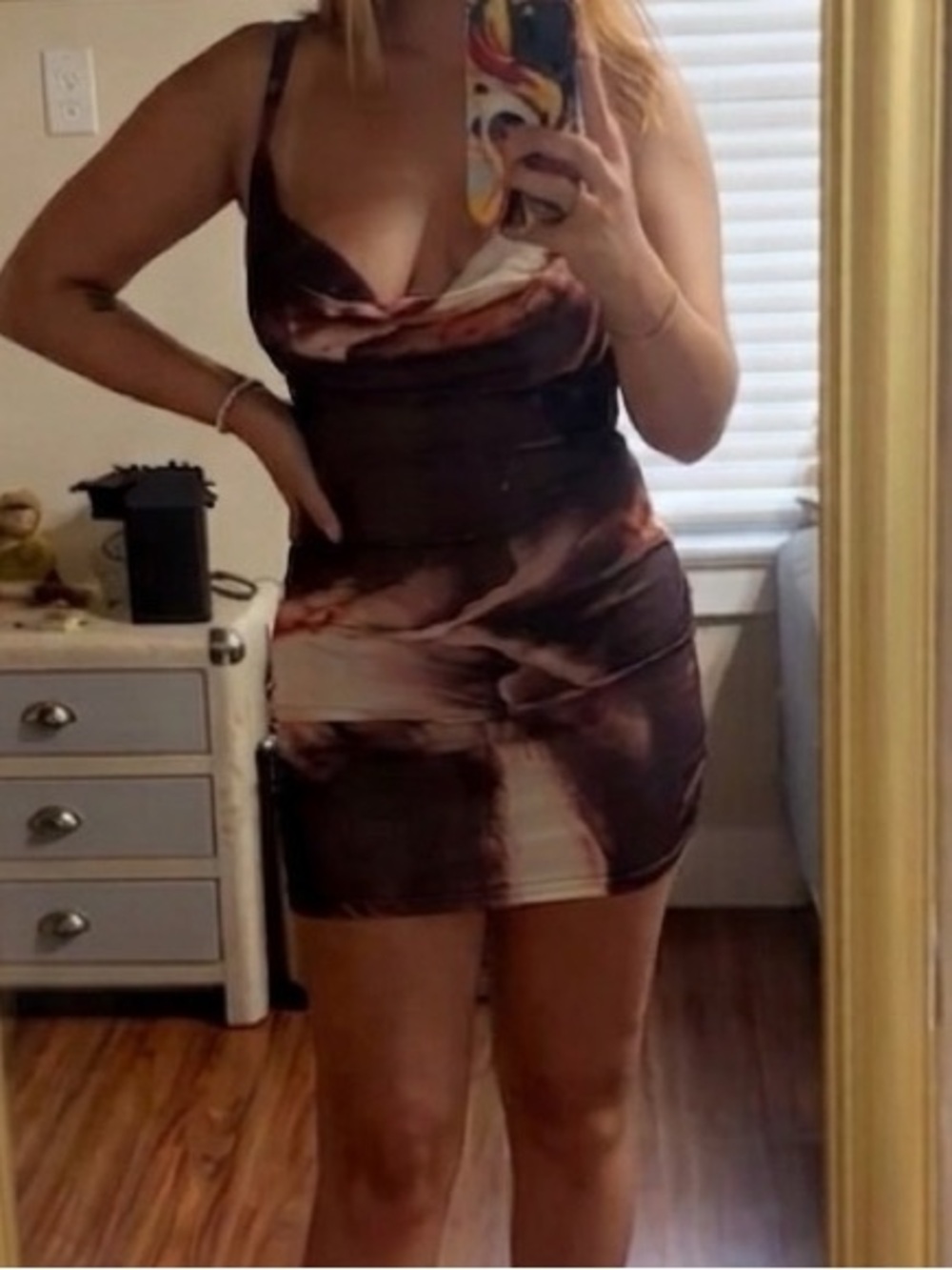 PLT abstract mini dress